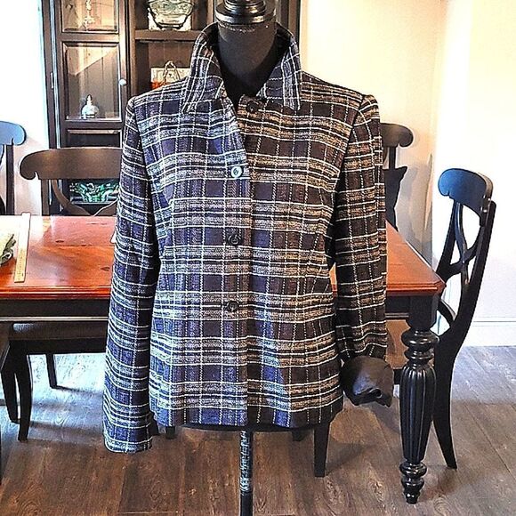 Style & Co Collection Black Checkered Jacket - Picture 1 of 7